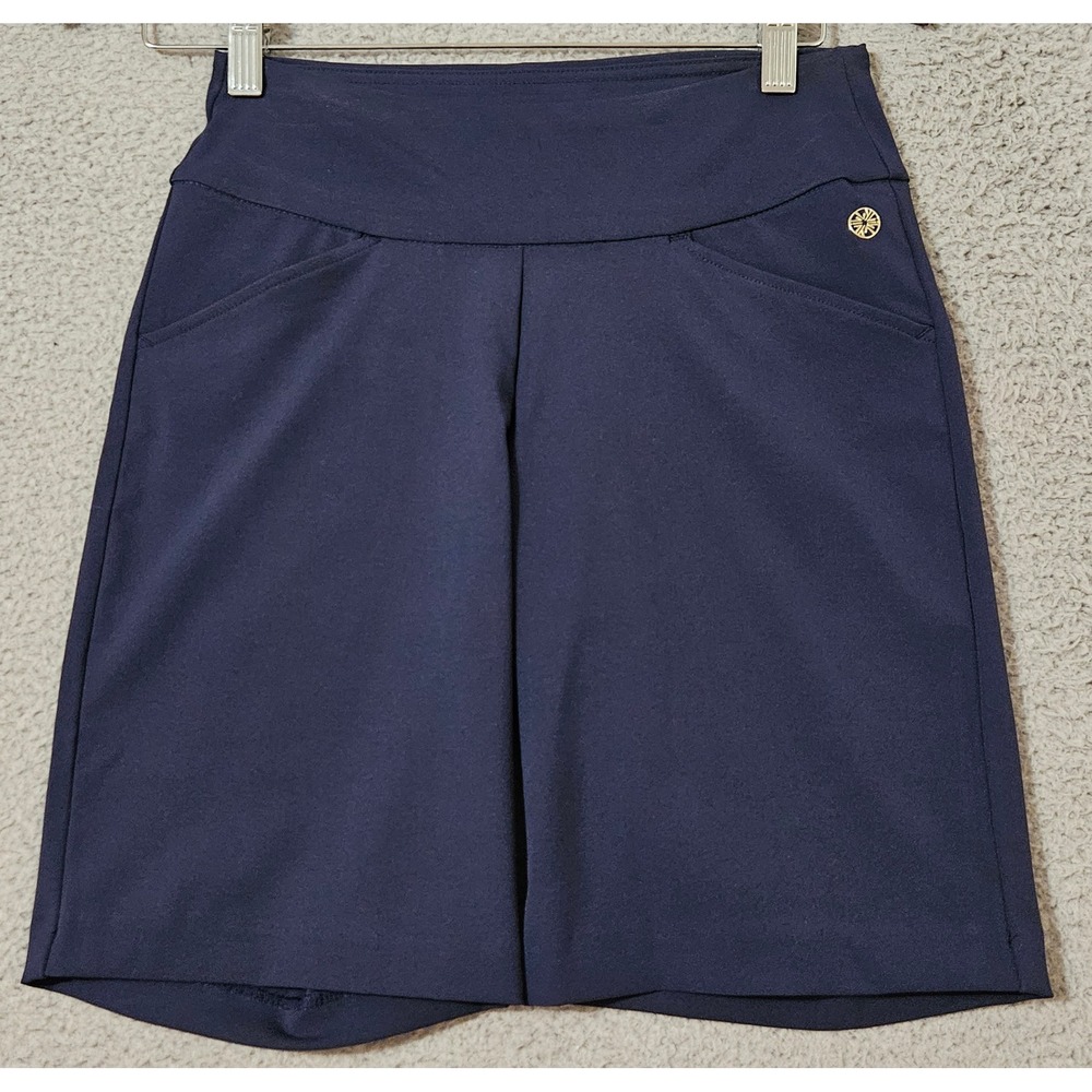 Lilly Pulitzer Luxletic Golf Shorts Navy Blue Solid Stretch Golf Short Size 00 - Picture 1 of 7